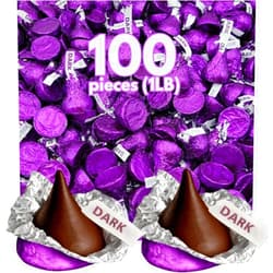 Sweetsome Hersheys Kisses Special Dark Mildly Sweet Chocolate Candy – Individually Wrapped in Purple Foils - Bulk Pack - 1 Pound (Pack of 1)
