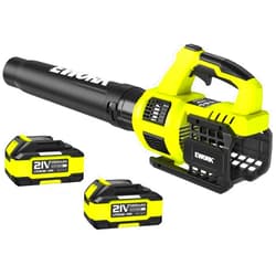 EWORK Cordless Leaf Blower 21V Electric Leaf Blower Cordless with (2) 3.0Ah Battery and Fast Charger 400CFM Variable Speed & Turbo Mode, Battery Powered Leaf Blowers for Lawn Care and Patio