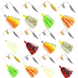 SILANON Spinner Baits Bass Fishing Lures Kit,Hard Spinnerbait Buzzbait Lures Bass Jig Skirts Trout Lure Freshwater Metal Swimbaits for Pike Trout Salmon