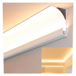 DXYOYONGMZ LED Channel, LED Strip Diffuser Channel, Aluminum Extrusion Profiles for Wall-Ceiling Edge, LED Skirting Baseboards, Indirect Lighting Molding Strip(5m/16.4ft)