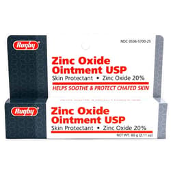 RUGBY LABORATORIES Rugby Zinc Oxide 20 Skin Protectant Ointment Relief for Diaper Rash Chafed Skin Poison Ivy, Clear, 2.11 Ounce