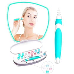 Ymsuxue Earwax Removal Tools for Ear Cleaning, Ear Wax Catcher Earwax Remover, Silicone Ear Cleaner, Soft Ear Picker Kits for Adults Kids Humans No Pain with 16 Replacement Tips (Green)