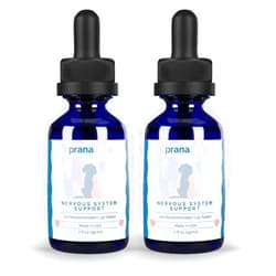 PranaPets Nervous System Support for Dogs and Cats | Herbal Formula Safely Aids in Reducing Nervousness, Involuntary Muscle Movements | Helps Support Brain & Nervous System - 2 Pack