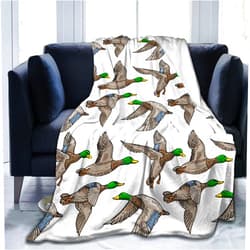 THOEWONG Cute Mallard Ducks Blanket,Duck Print Gifts for Kids Ducks Lover,Soft Flannel Throws Lightweight Fluffy Decorative Quilt for Bed Sofa Couch Room Decoration 50 in x 40 in Small for Kids