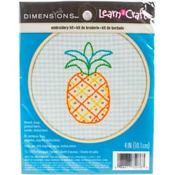 Dimensions 'Pineapple' Short N' Sweet Mini Embroidery Kit for Beginners, 4''
