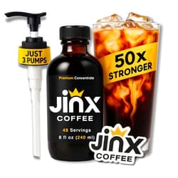 Jinx Coffee Concentrate – 50x Stronger Cold Brew Coffee | Strong Caffeine Concentrated Liquid, Perfect for Instant Hot or Iced Coffees, Cold Brew Concentrate, Hot Drinks, and Instant Espresso | 48 Servings of Premium Concentrated Coffee
