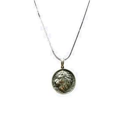 Mercan Silver Silver Lion Pendant, Silver Lion Charm, Oxidized Silver Lion Head Necklace, Silver Leon Locket Necklace, 925k Sterling Silver