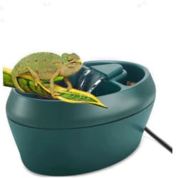 MIDOGAT 2 in 1 Reptile Water Dispenser with Treats Trough Chameleon Water Fountain Lizard Drinker Provided Flowing Water for Turtle Snake Spider Frog Gecko