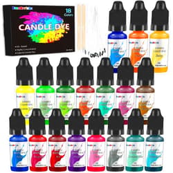 FansArriche Candle dye - 18 Colors Liquid Oil-Based dye for Candle Wax, Vivid Candle Color for DIY Candle Making, Highly Concentrate Natural Candle Color