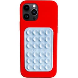 OCTOBUDDY Silicone Suction Phone Case Adhesive Mount - Hands-Free, Strong Grip Holder for Selfies & Videos - Durable, Easy to Use - iPhone & Android Compatible - 2.25″ x 3.25″, Baby Blue