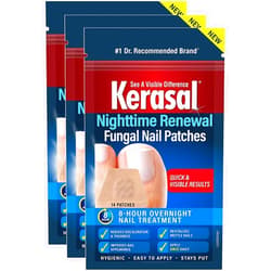 Kerasal Nighttime Renewal Fungal Nail Patches - 14 Patch 3 Pack - Overnight Nail Repair for Nail Fungus Damage, 8-Hour Nail Treatment Restores Healthy Appearance