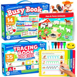 Momo & Nashi Montessori Preschool Busy Book for Toddlers 3 and Up & Handwriting Tracing Book for Kids 3-5 Years - Fun & Educational Preschool Learning Activities