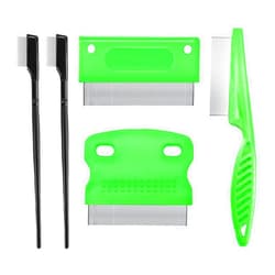 Jihugu 5 Pieces Tear Stain Remover and Grooming Combs - Pet Lice Comb Removes Fleas, Eggs, Dandruff, Hair Stains, Crust, and Mucus for Small Pets