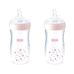 NUK Simply Natural Baby Bottles Assorted Colors, 9 oz, 2-Pack