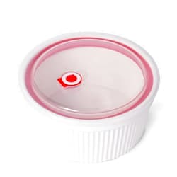 SLJMR 64 oz Ramekins with Lids 1 PCS, Porcelain Ramekins Dishes for Souffle,Creme Brulee, Pudding, Custard Cups,Bakeware Bowls Set for Baking,Oven Safe, White (8 inch)