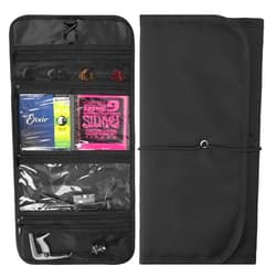 Musiin Guitar Accessory Organizer Bag, Foldable Easy Access Pockets Case, Picks, Strap, Capo, Strings Holder Storage (Black)