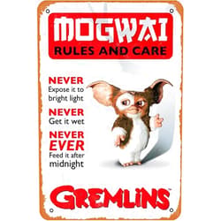 Zuhhgii Gremlins Tin Sign - Mogwai Rules Vintage Metal Tin Sign,Wall Decor For Bars,Coffee Bar Decor,Home Wall Decor 12X8 Inch