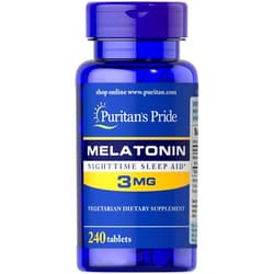 Puritans Pride Melatonin 3 mg Tablets, 240 Count