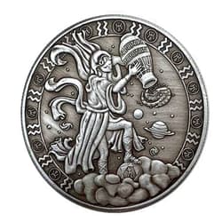 Aomcisi Creative Twelve Constellations Zodiac Coin Challenge Ancient Silver Commemorative Coins Home Decor Crafts Art Collection Gift (Aquarius)