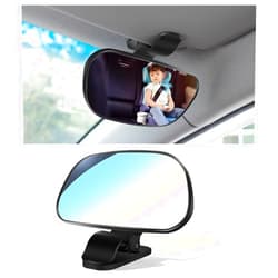 Salior Car Mirror for Baby,HD 360°Suction Cup and Clip Fixing Baby Car Mirror for Windshield,Dashboard,Essential Car Interior Accessories Baby Mirror for Car Seat Rear Facing(Retaining Clip)