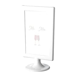 Andaz Press Blush Pink and Gray Pop Fizz Clink Wedding Collection, Framed Party Signs, Mr. & Mrs, 4x6-inch, 1-Pack, Includes Frame