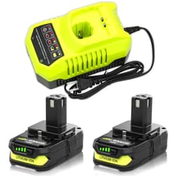 TOPBATT 2Pack P108 P102 3.0Ah Replacement for Ryobi 18V Battery and P117 Charger Combo Compatible with Ryobi 18 Volt Battery P103 P104 P105 P107 P109 P190 P191 P122 Cordless Tool