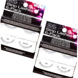 Ardell False Eyelashes Strip Lashes Natural 109 Black, (6 pairs per pack) x 2 pack