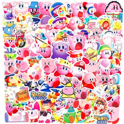 MINRAIN Cute Cartoon Kirby Stickers 100PCS Waterproof Vinyl Decal for Laptop Water Bottle Luggage Skateboard Suitcase Stickers for Childs Teens Aldults (kby)