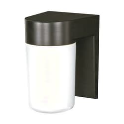 Nuvo Lighting SF77/137 Utility Fixture Die Cast Aluminum Durable Outdoor Wall Mount Porch and Patio Light with White Glass Cylinder, Black
