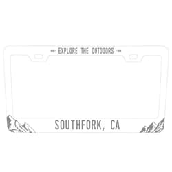 R and R Imports Southfork California Souvenir Engraved Metal License Plate Frame Explore The Outdoor Design White