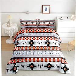 Erosebridal Western Boho Duvet Insert Twin,Cow Dream Catcher Comforter Set Southwestern Bedding Set,Ethnic Tribe Arrow Aztec Bed Quilt Retro Vintage Exotic Longhorn Skull Bohemian Decor Grey