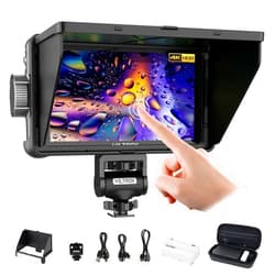 VILTROX DC-550 Touch Screen DSLR Camera Field Monitor 1200 Nits High-Bright 5.5 inch DSLR Camera Monitor with Sunshade Hood/Battery 3D LUT HDR 4K HDMI in and Out Exposure Focus Assist Waveform Monitor