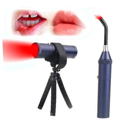 VALBEL Red Light Therapy Device, Cold Sore Treatment for Lips Canker, Infrared Light Therapy for Mouth Body Nose Ear Hand Knee Arm Feet Joint Muscle Pain Relief with Removable Tip, Blue
