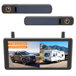 AUTO-VOX Solar Wireless Backup 2 Cameras: 2-Min DIY Install, Dual Channel Stable Signal DVR Monitor, 7.2