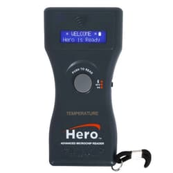 Microchip ID For the Animal World Hero Universal Microchip Scanner – Reads ISO & Non-ISO Pet Microchips – Bluetooth® Enabled with 15-Minute Display Hold – Backlit LCD Screen, Protective Case & FCC Certified – 7-Inch Handheld Reader