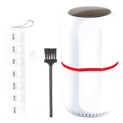 Yixuel Electric Pill Crusher Grinder: Pill Grinder for Small or Large Pills and Vitamin Tablets Grinding to Fine Powder - Pill Pulverizer for Feeding Tube, Kids or Pets with Brush, Spoon and 7-Day Pill Box