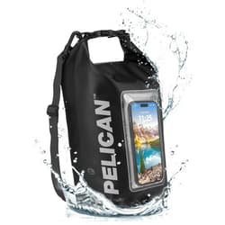 Case-Mate Pelican Marine IP68 Waterproof Dry Bag 5L - Roll Top Waterproof Backpack w/Phone Case/Pouch - Boating & Kayak Accessories - Essentials for Camping Swimming Beach Fishing Rafting Travel - Black