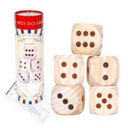 GOTHINK Large Wooden Yard Dice Game Set, Get The Party Started with 5 PCS Wooden Yard Dices - 2.1 Inches, Perfect for Outdoor Fun and Games, Includes Scoreboard and Storage Box