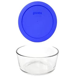 Pyrex (1 7201 4 Cup Glass Bowl & (1) 7201-PC Sapphire Blue Lid Made in the USA