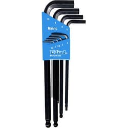 Eklind Tool EKLIND 13609 Ball-Hex-L Key allen wrench - 9pc set Metric MM sizes 1.5-10 Long series