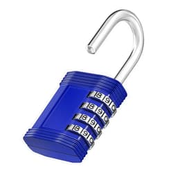 ZHEGE Combination Lock, 4 Digit Outdoor Waterproof Padlock for School Gym Locker, Fence, Gate, Toolbox (Blue)