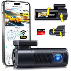 GKU Dash Cam Front and Rear, 4K 60fps/4K 30fps+2.5K Dashcam, STARVIS Sensor, Built-in 5GHz WiFi GPS, HDR, 1.47