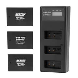 BESTON 3-Pack LP-E17 Battery and Charger Set for Canon EOS RP, Rebel T8i, T7i, T6i, T6s, SL2, SL3, EOS M3, M5, R10, M6 Mark II, 77D, 200D, 750D, 760D, 800D, 8000D Camera