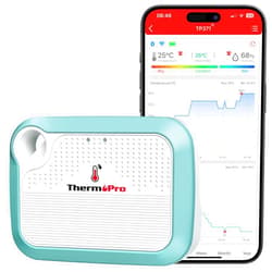ThermoPro WiFi Hygrometer Thermometer, Wireless Humidity Meter Temperature and Humidity Monitor with Reliable Connectivity, Smart Temperature Sensor with App Notification Alerts & Data Storage Export