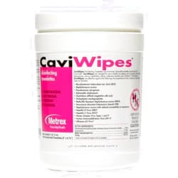 Metrex Surface Disinfectant CaviWipes - Item Number 13-1100CS - 160 Count - 12 Canisters / Case