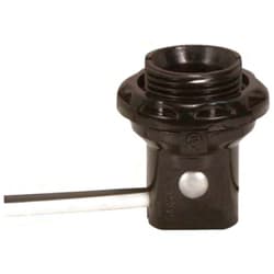 Satco 90-1556 - Phenolic Candelabra Socket with 1.25 in. Shoulder and Ring - 8 in. Wire Leads