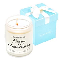 Kosmickiss Anniversary Candle Gifts for Women Men, Romantic Gift for Couple Boyfriend Girlfriend Wife Husband, Soy Wax Lavender Scented Candle Aniversario Gift for Her Him