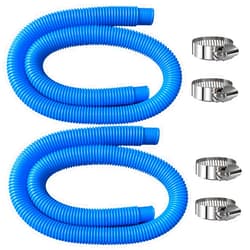Hxxyilok Pool Hoses Pool Pump Replacement Hose, 1.25 x 59 inch Above Ground Pool Hoses Tubes Compatible with Intex Filter Pump 607, 603, 637, 2 Pack Hose 4 Clamps