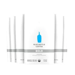 Blue Bottle Coffee Blue Bottle Whole Bean Organic Coffee, Bold, Dark Roast, 12 Ounce bag (Pack of 6)