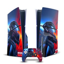 Head Case Designs Officially Licensed EA Bioware Mass Effect N7 Armor Legendary Graphics Vinyl Sticker Gaming Skin Decal Compatible With Sony PS5 Slim/Pro Disc Edition Console & DualSense Controller